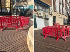 El paseo de Luis Suñer de Alzira se hunde a los dos meses de estrenarse