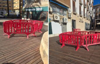 El paseo de Luis Suñer de Alzira se hunde a los dos meses de estrenarse