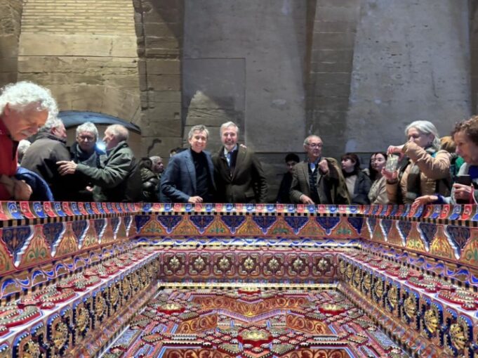 Sigena Mágica avanza en su proyecto con la recreación de un alfarje