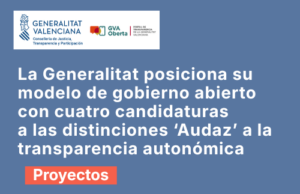 La Generalitat Valenciana Participa con Cuatro Proyectos en las Distinciones Internacionales ‘Audaz’ de Transparencia