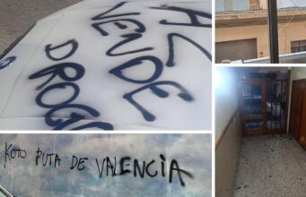 Alzira amanece con pintadas y daños: “Nos han roto hasta la ventana”