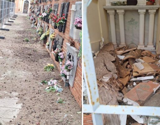 Piedras, piñas y parches: el “día a día” del cementerio de Alzira