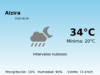 Previsión de la AEMET en Alzira hoy 29 de Junio de 2026