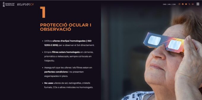 Lanzamiento de campaña de inspecciones de gafas solares en preparación para el eclipse total