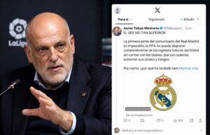 Tebas acusa al Real Madrid de aplicar un doble rasero financiero