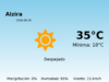 El tiempo hoy 30 de Agosto de 2026 en Alzira según AEMET